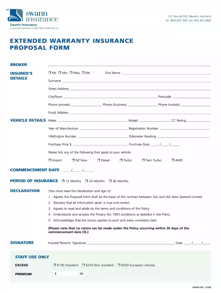 extended warranty template Preview on Page 1