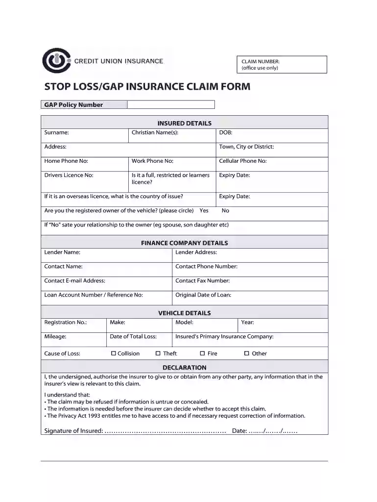gap form Preview on Page 1