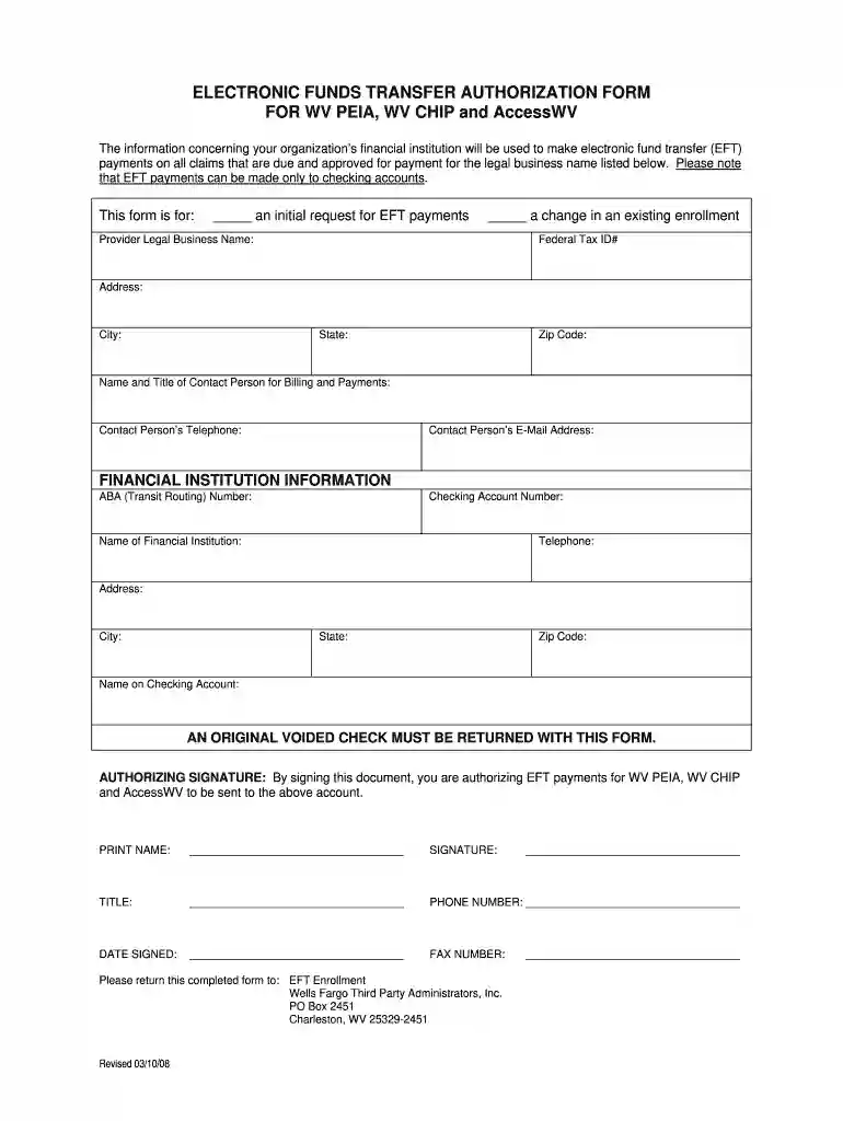 eft form Preview on Page 1