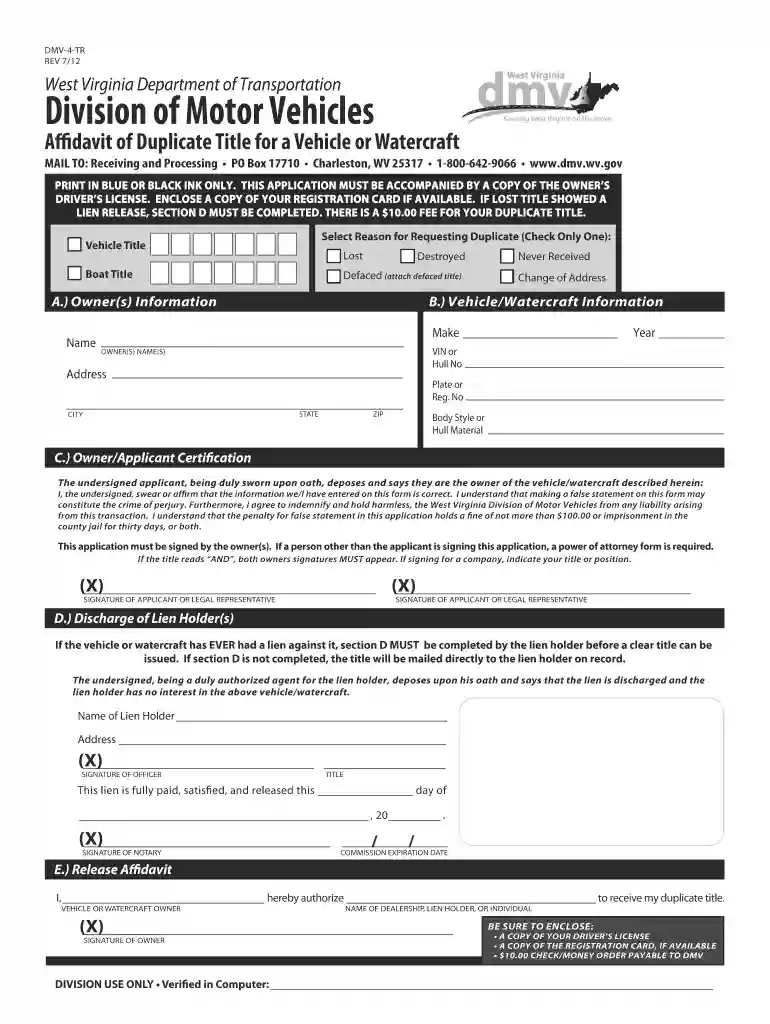 wv title application Preview on Page 1
