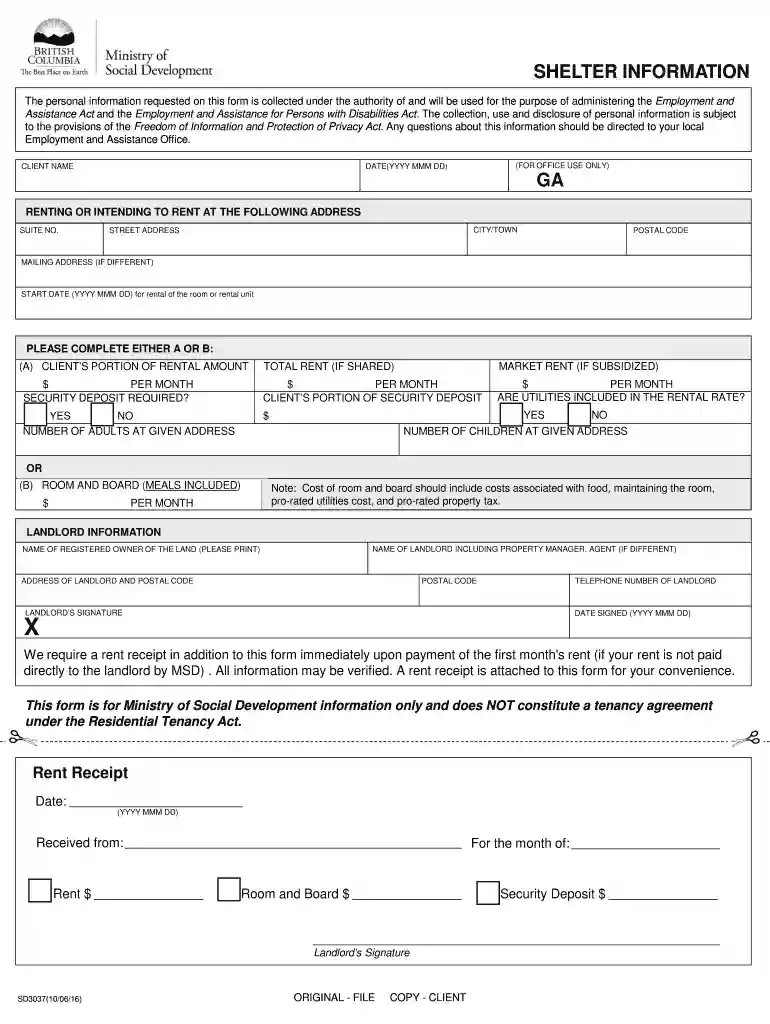 intent to rent form bc Preview on Page 1