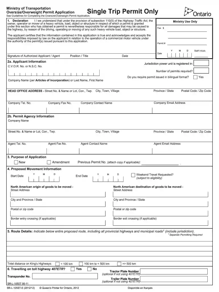 10 day temporary permit ontario Preview on Page 1