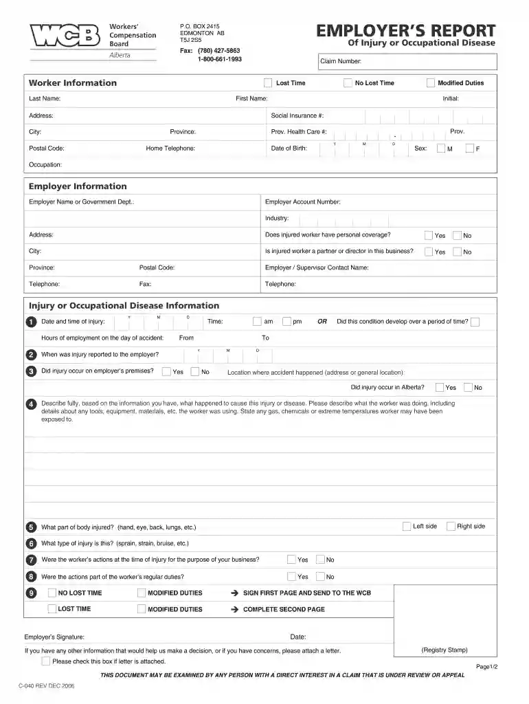 wcb forms Preview on Page 1
