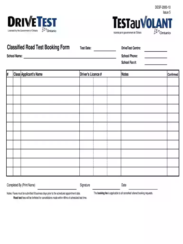 g2 road test checklist pdf Preview on Page 1