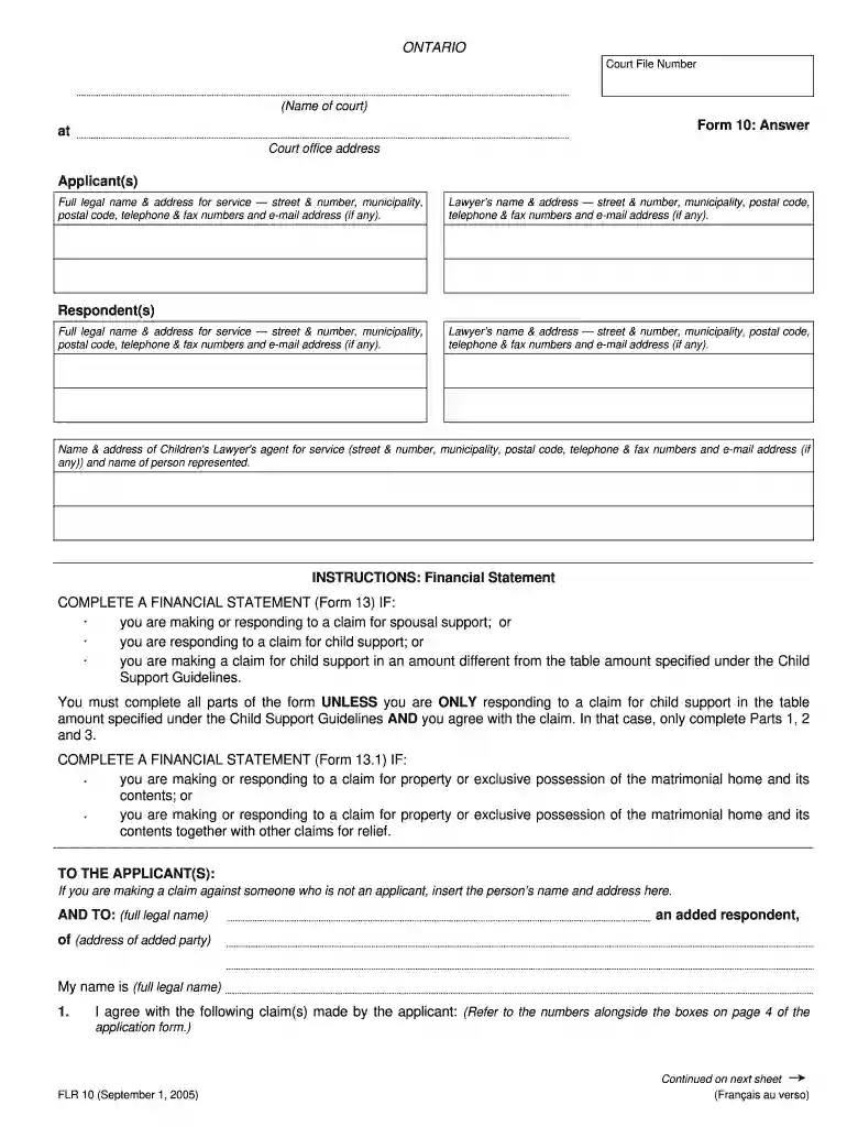 form 10 ontario Preview on Page 1