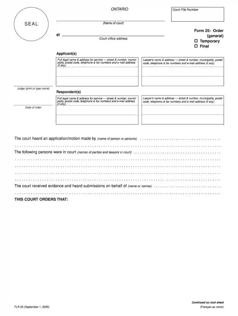 form 25 family court Preview on Page 1
