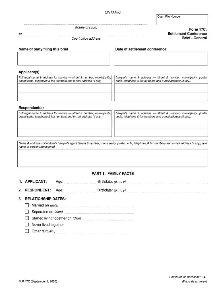 ontario form settlement 2005 Preview on Page 1
