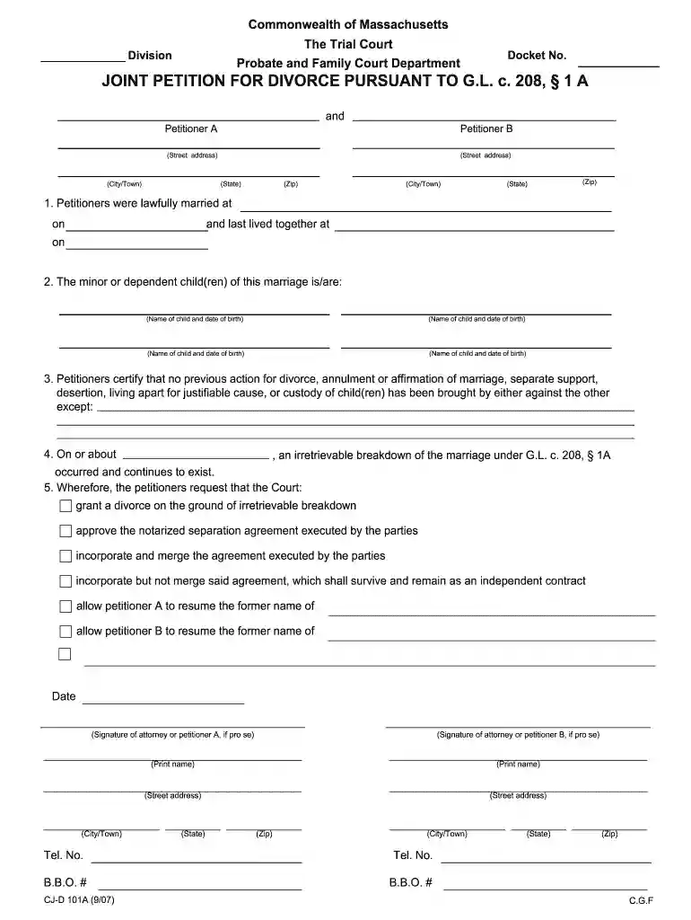 free divorce forms Preview on Page 1