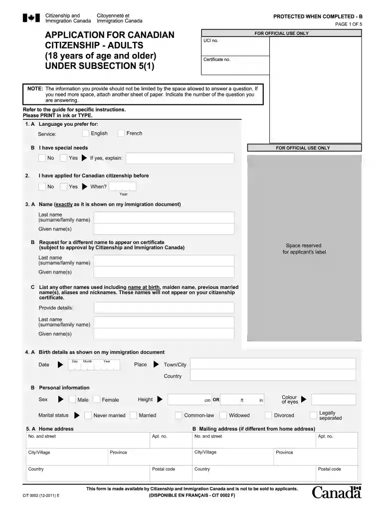 citizenship meaning in application form Preview on Page 1