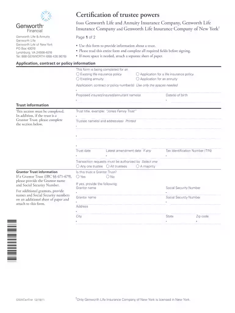 trustee form Preview on Page 1