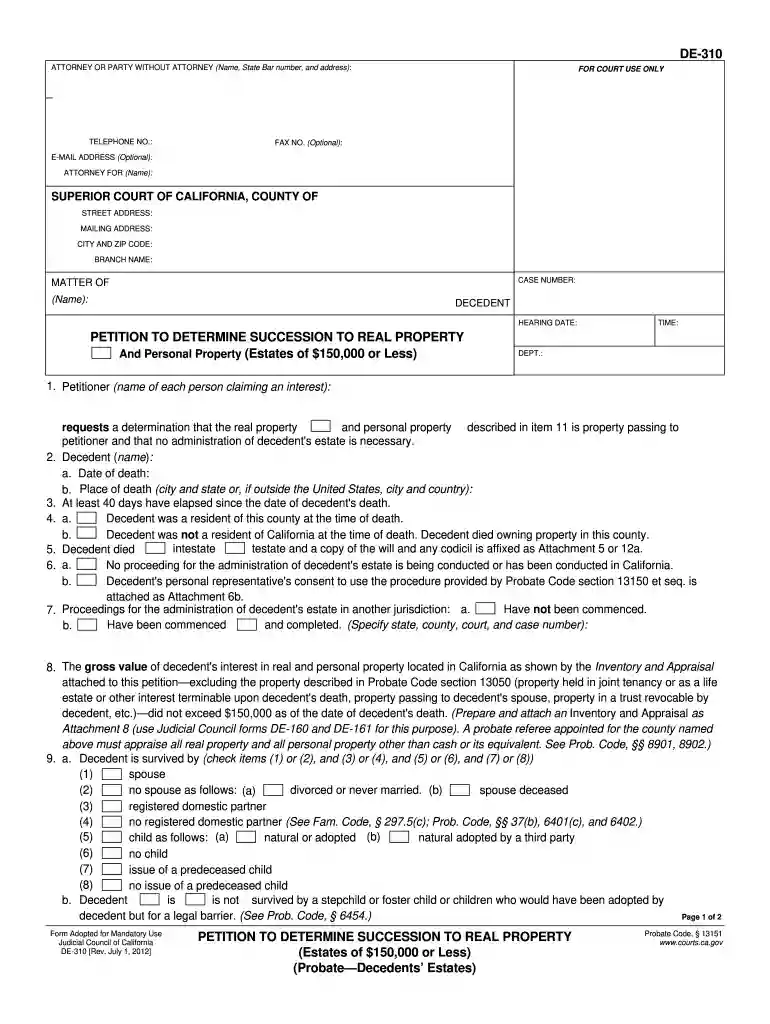 california petition property Preview on Page 1