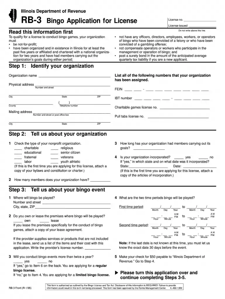 bingo form Preview on Page 1