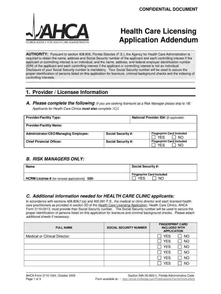 ahca form 3110 1024 Preview on Page 1