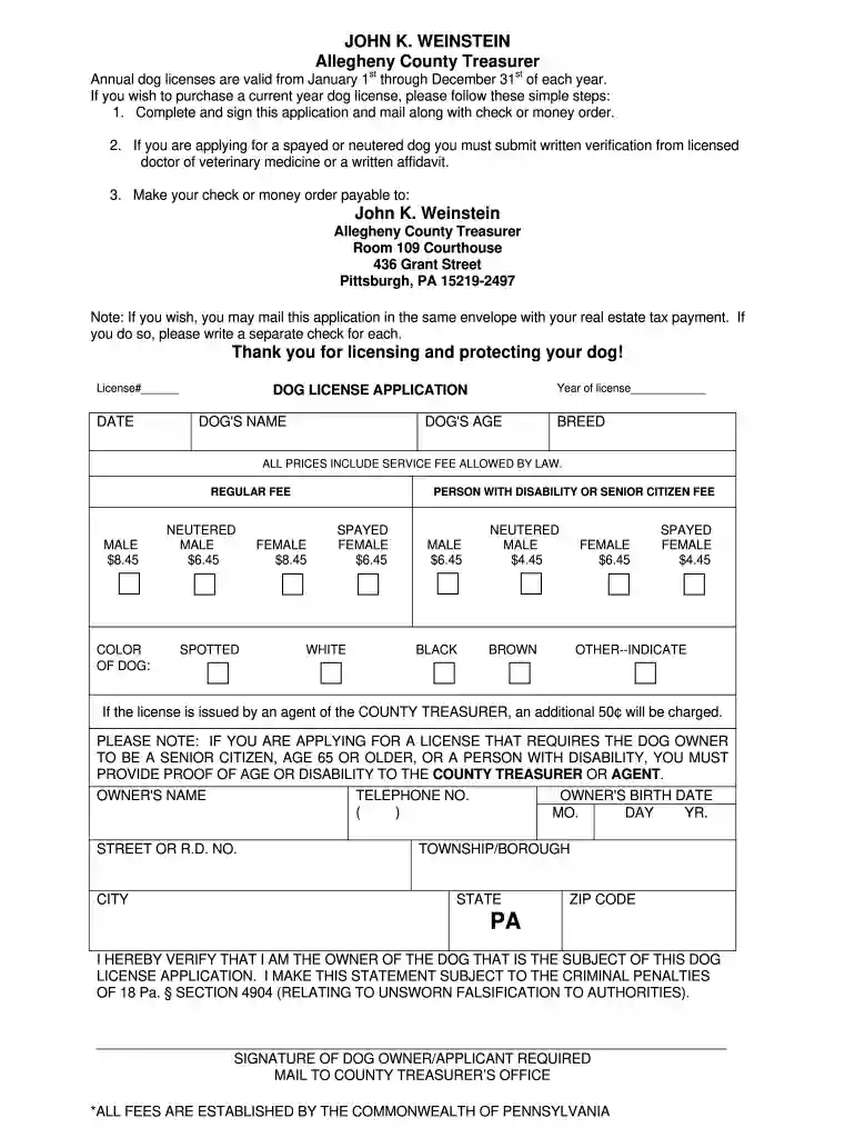 allegheny county dog license Preview on Page 1