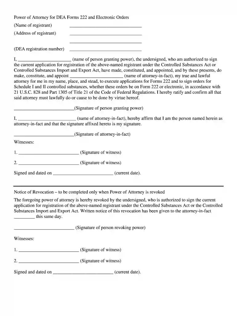 dea power of attorney form 253 Preview on Page 1