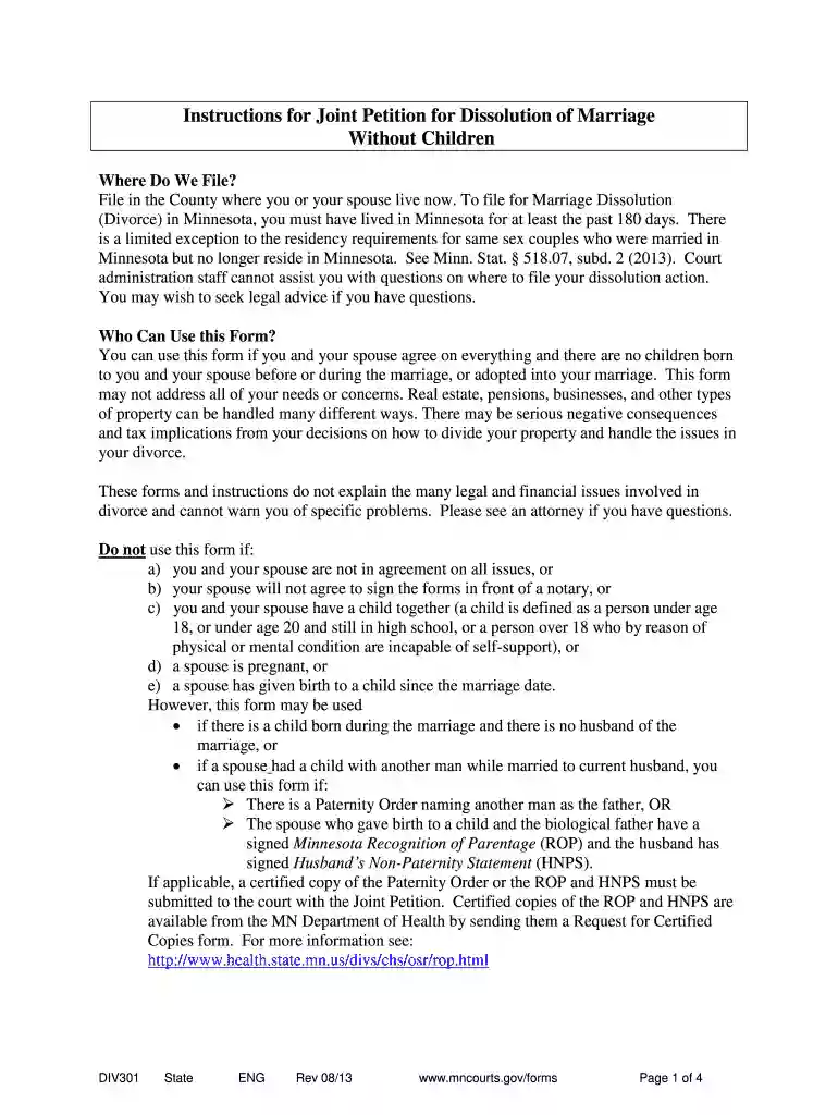 dissolution with child mn Preview on Page 1