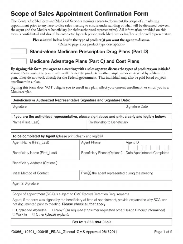 2023 scope of appointment form Preview on Page 1