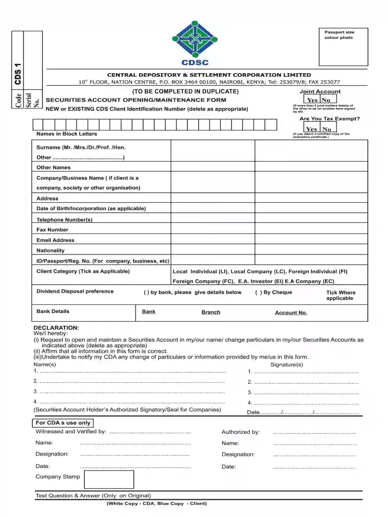 cd account application form Preview on Page 1