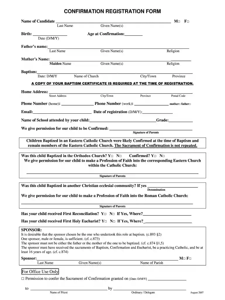 confirmation registration form Preview on Page 1