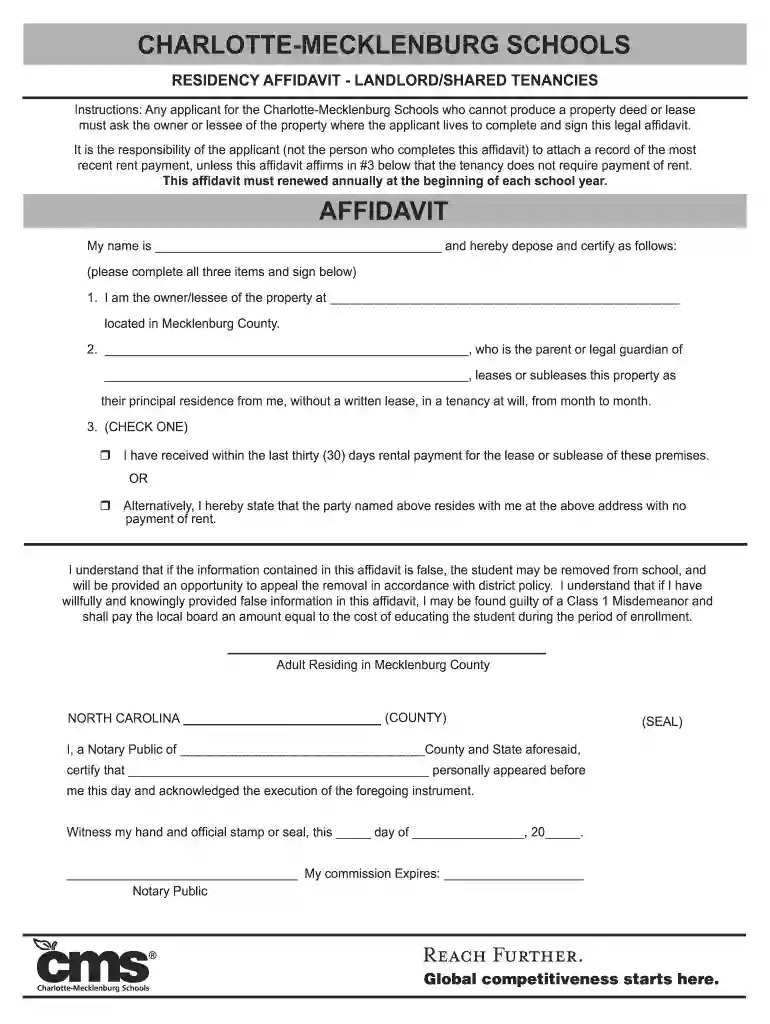 cms affidavit Preview on Page 1