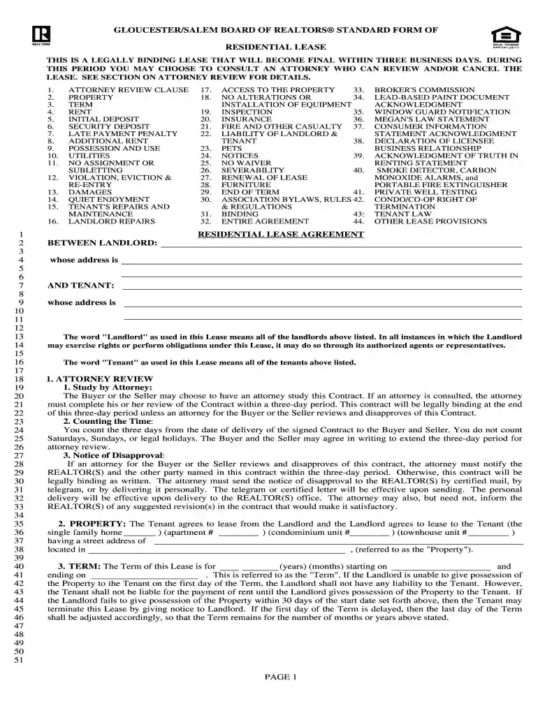 board realtors lease Preview on Page 1