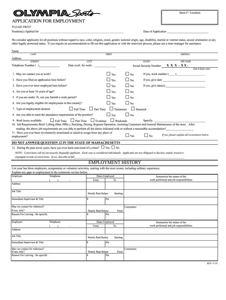olympia form Preview on Page 1