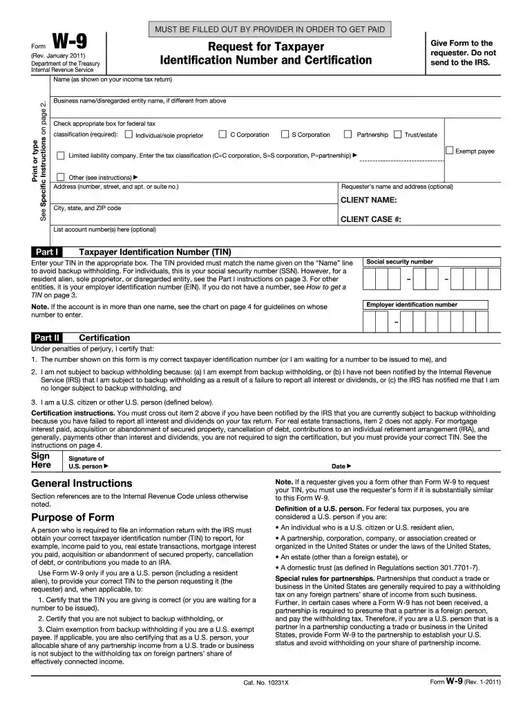 w 9 form illinois Preview on Page 1