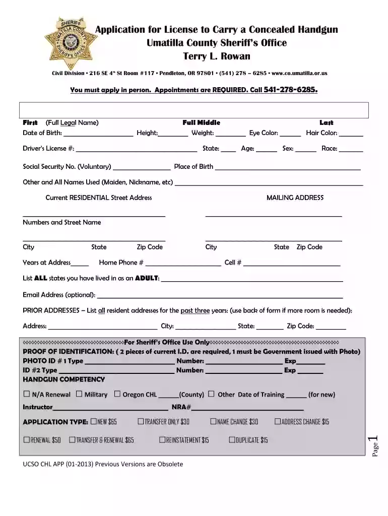 umatilla county concealed carry Preview on Page 1
