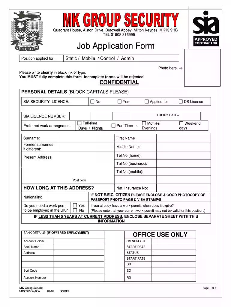 mts security application form online Preview on Page 1