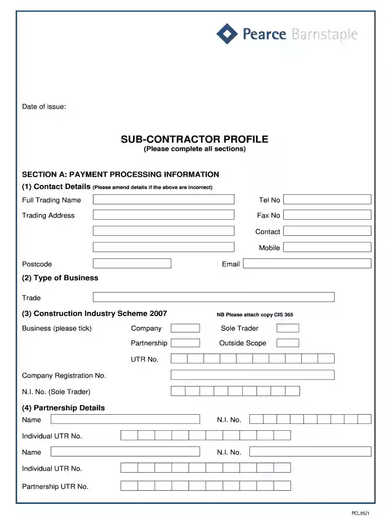 pcl construction application form Preview on Page 1