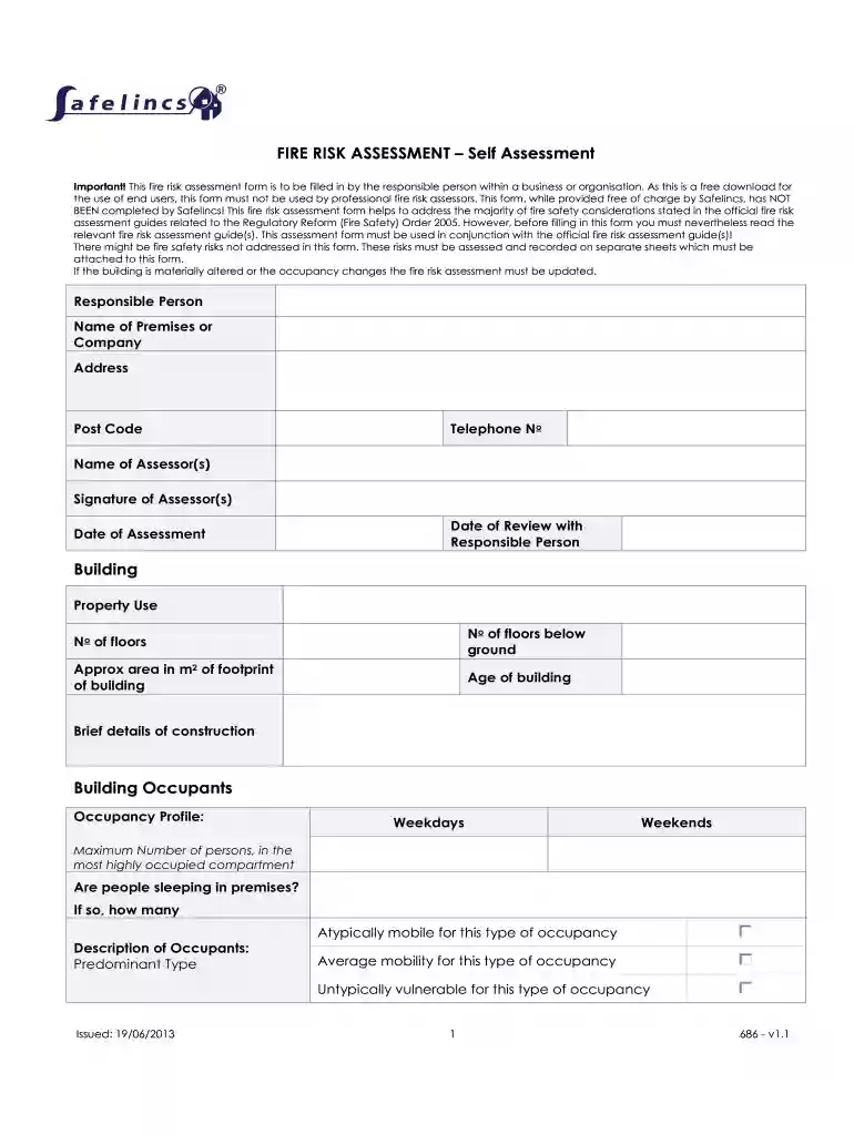 safelincs fire risk assessment Preview on Page 1