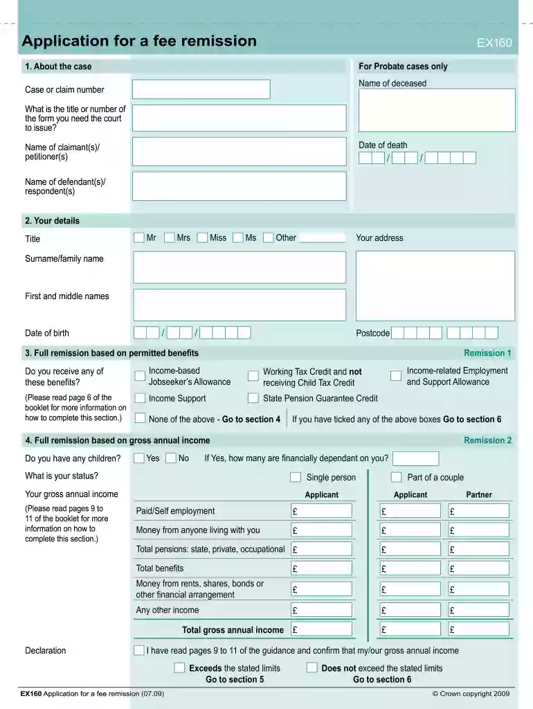 ex160 form Preview on Page 1