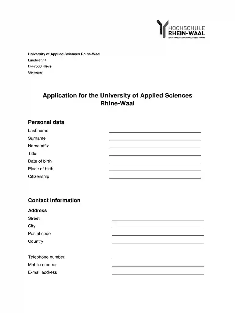 rhine waal university of applied sciences application deadline Preview on Page 1