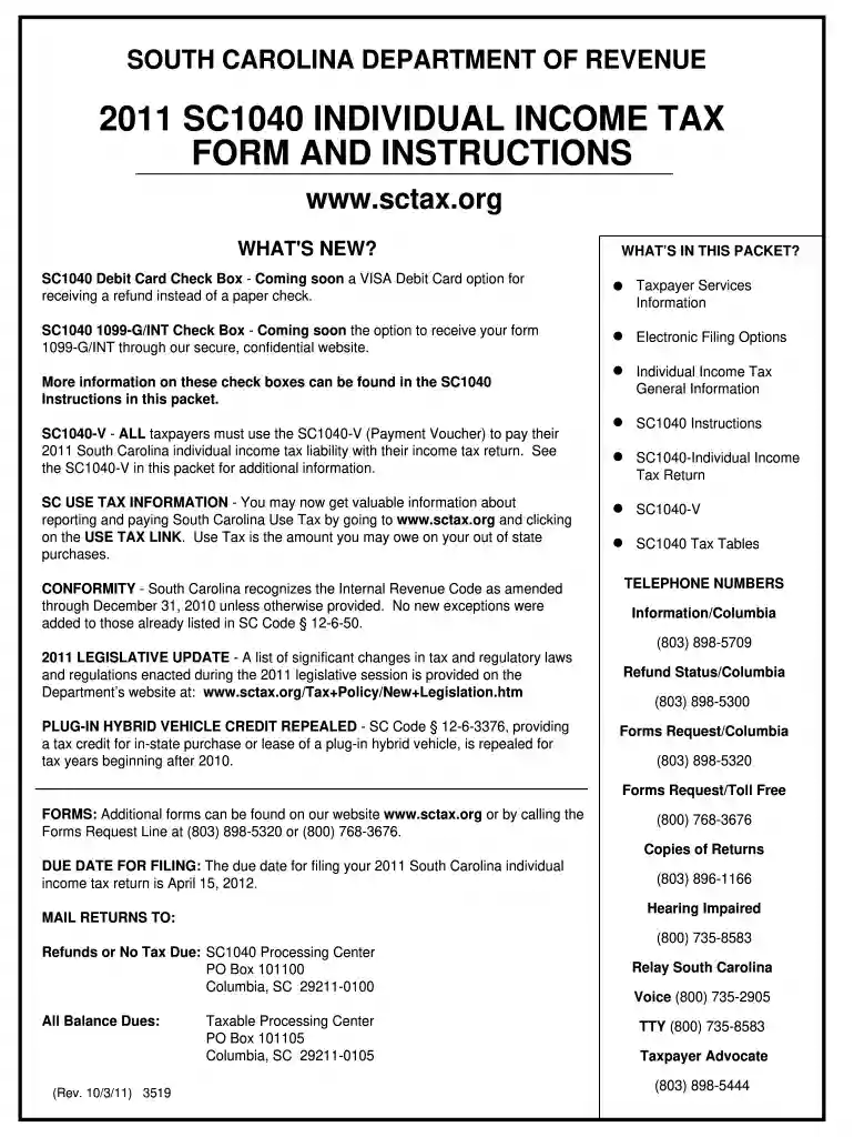 2011 tax forms Preview on Page 1