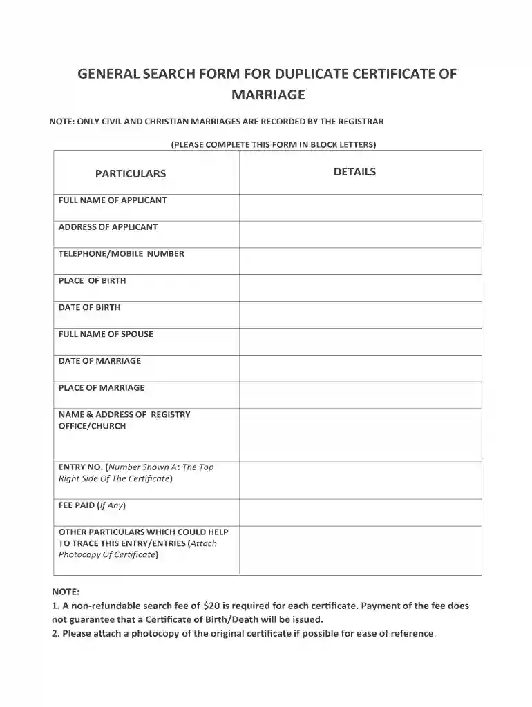 marriage certificate Preview on Page 1
