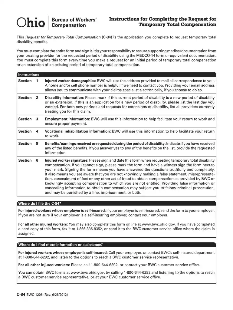 c 84 form Preview on Page 1