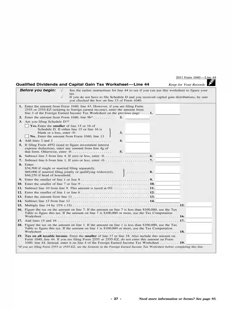 qualified dividends and capital gains worksheet 2023 Preview on Page 1
