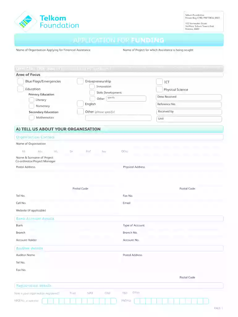 eskom funding npo application form Preview on Page 1