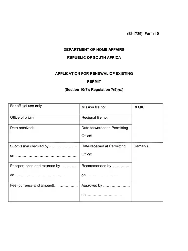 dha 1739 form 10 Preview on Page 1