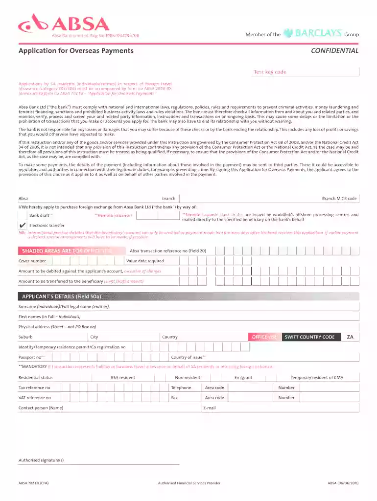 absa deposit slip Preview on Page 1