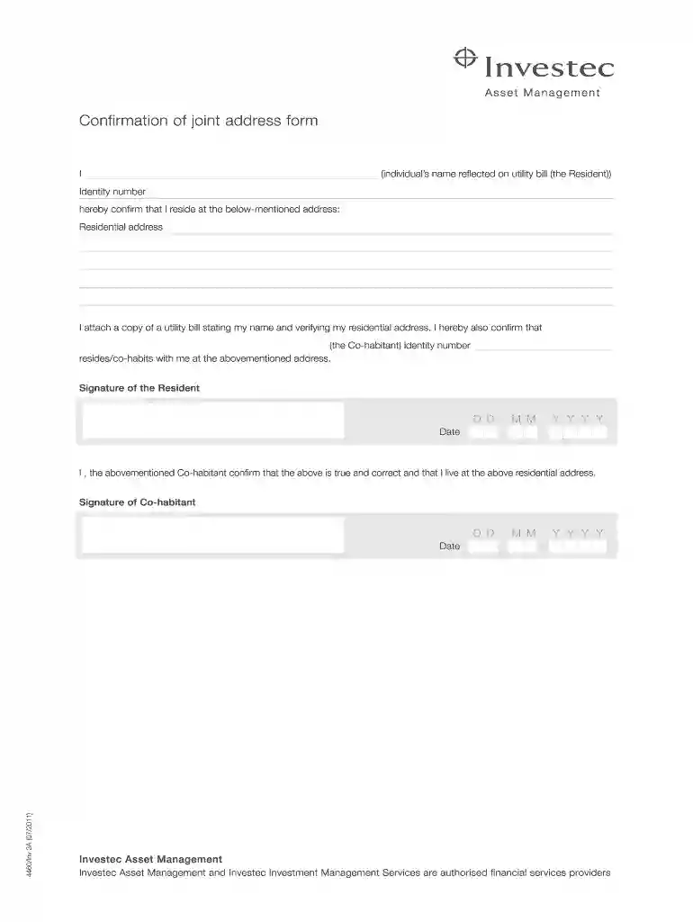 joint address form Preview on Page 1