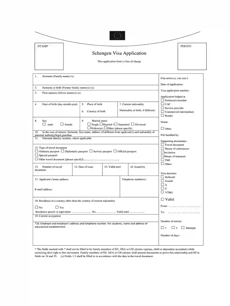 netherlands schengen visa application form pdf Preview on Page 1