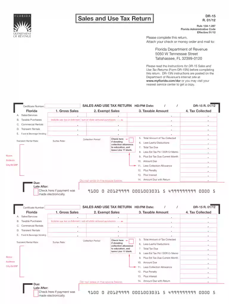 dr15 2011 forms 2012 Preview on Page 1
