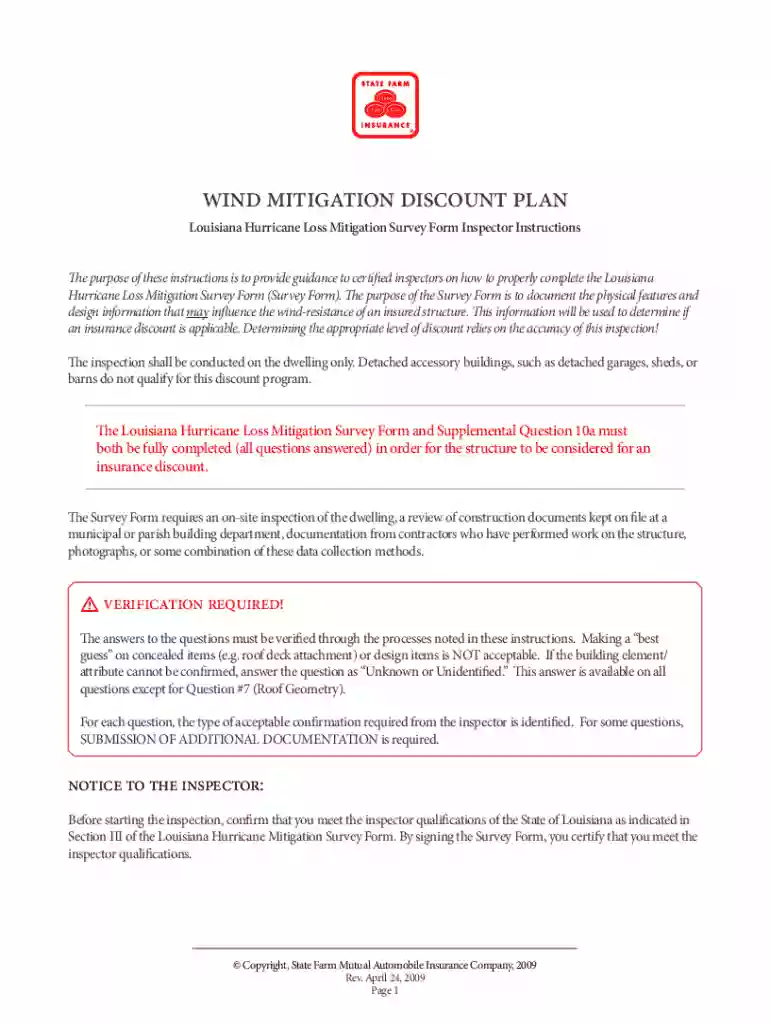 wind midigation fillable online Preview on Page 1