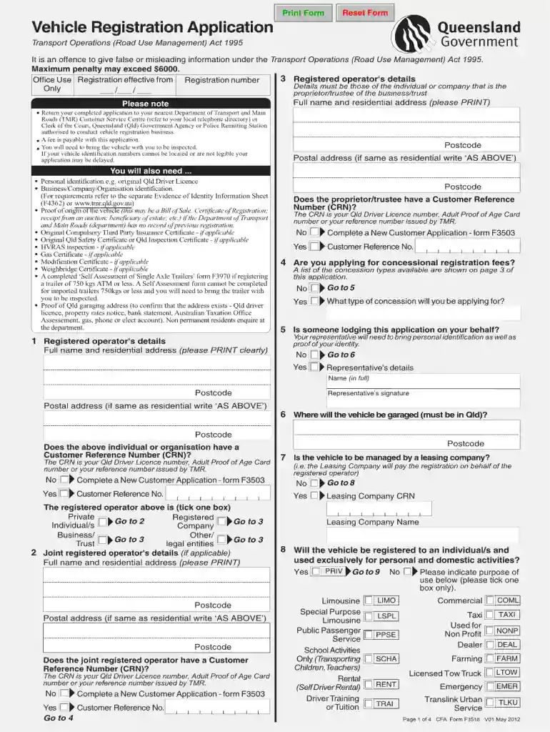 change of ownership car qld form Preview on Page 1