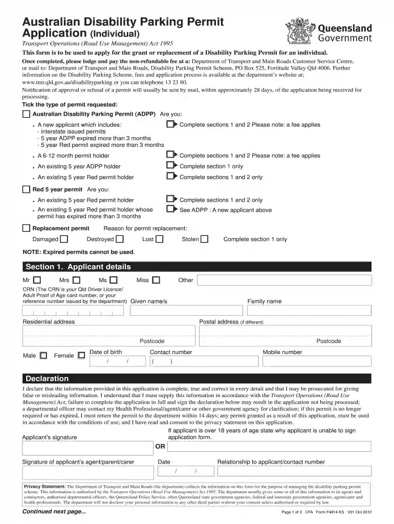 disability parking permit qld rules Preview on Page 1