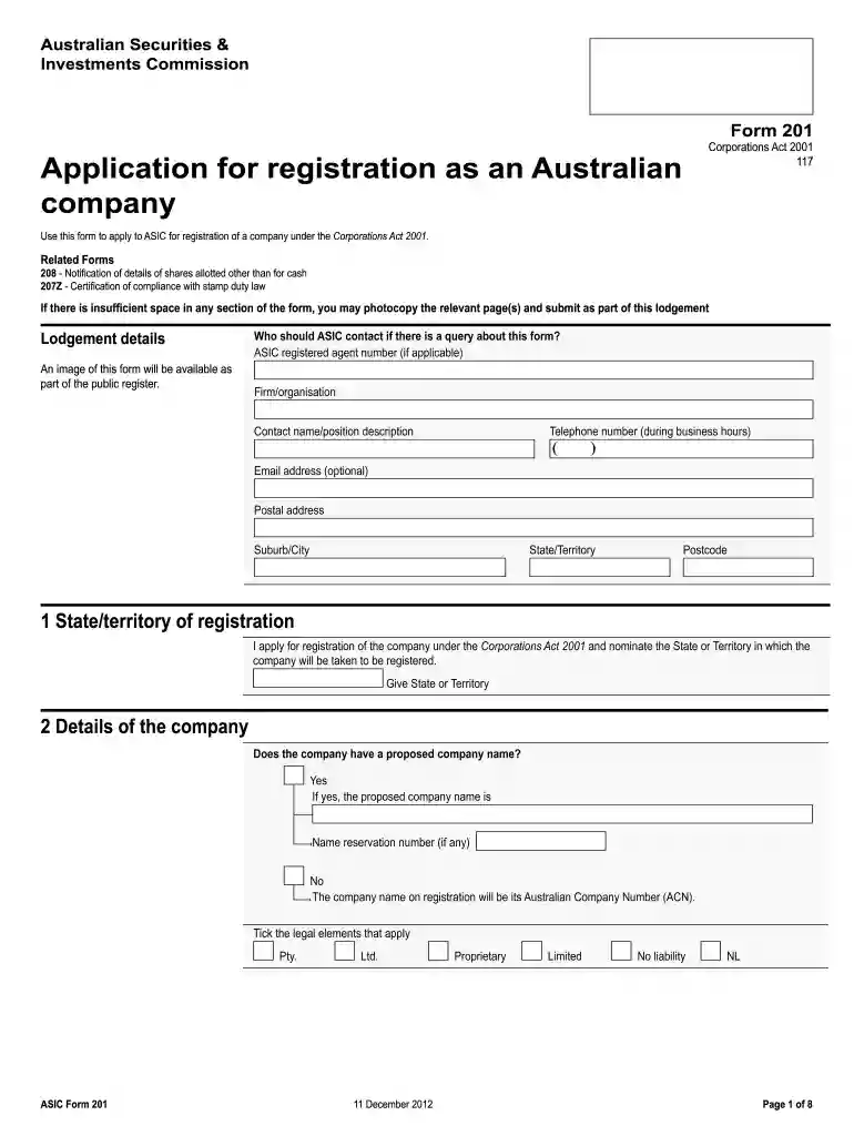 form 201 Preview on Page 1