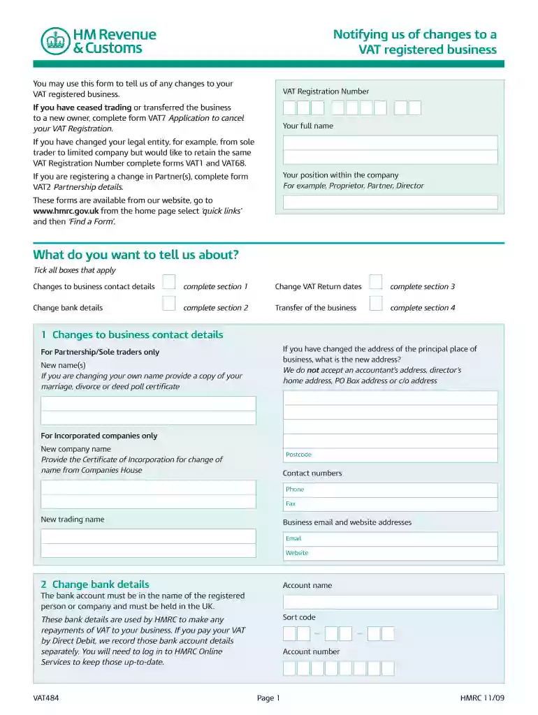 form vat484 Preview on Page 1