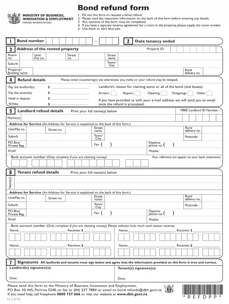 bond refund form Preview on Page 1