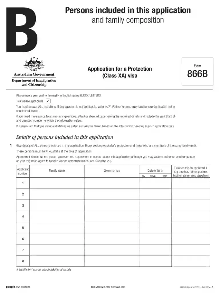form 866 part a Preview on Page 1